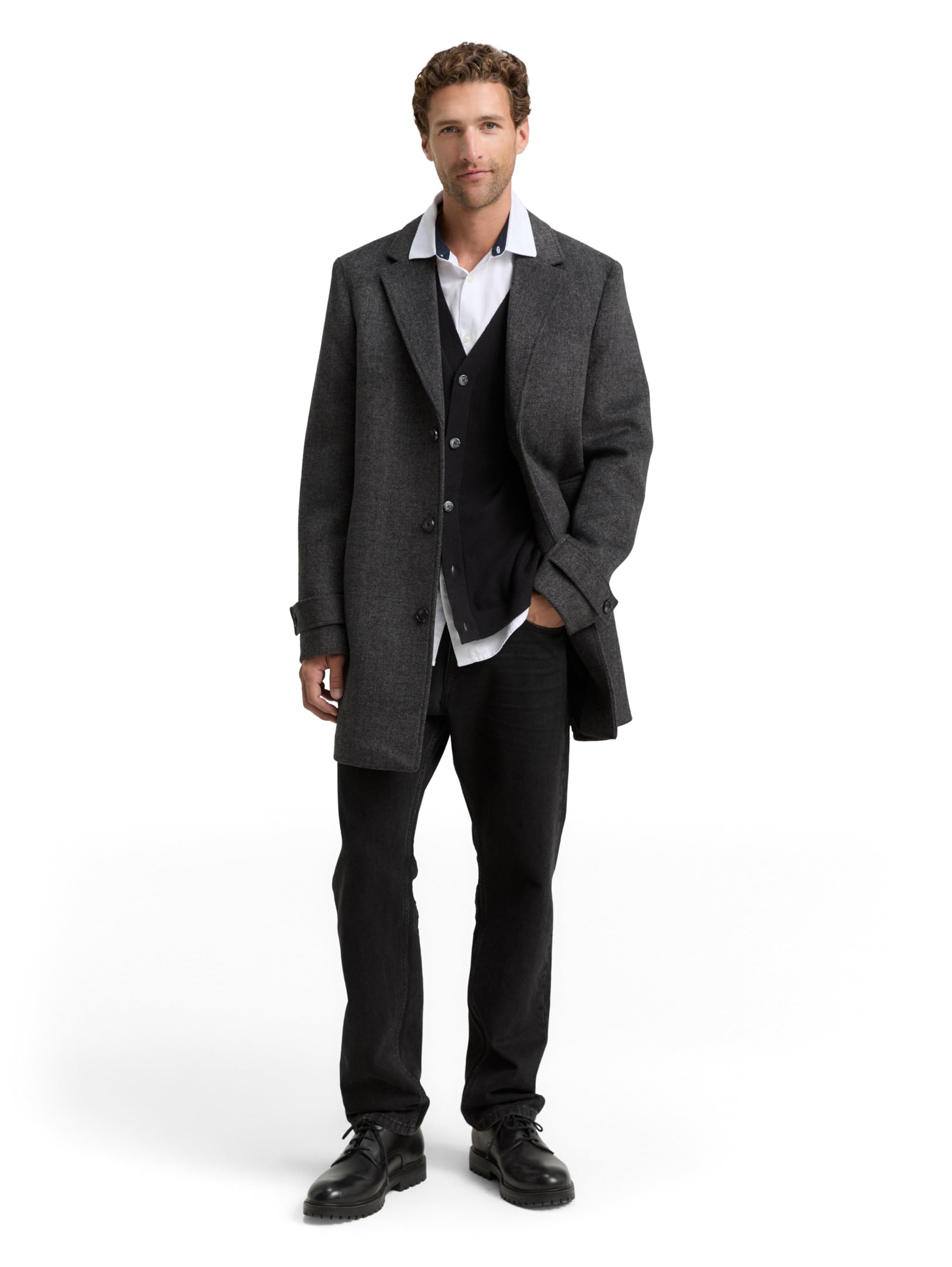 TOM TAILOR Herren 1046987 Wollmantel mit Reverskragen