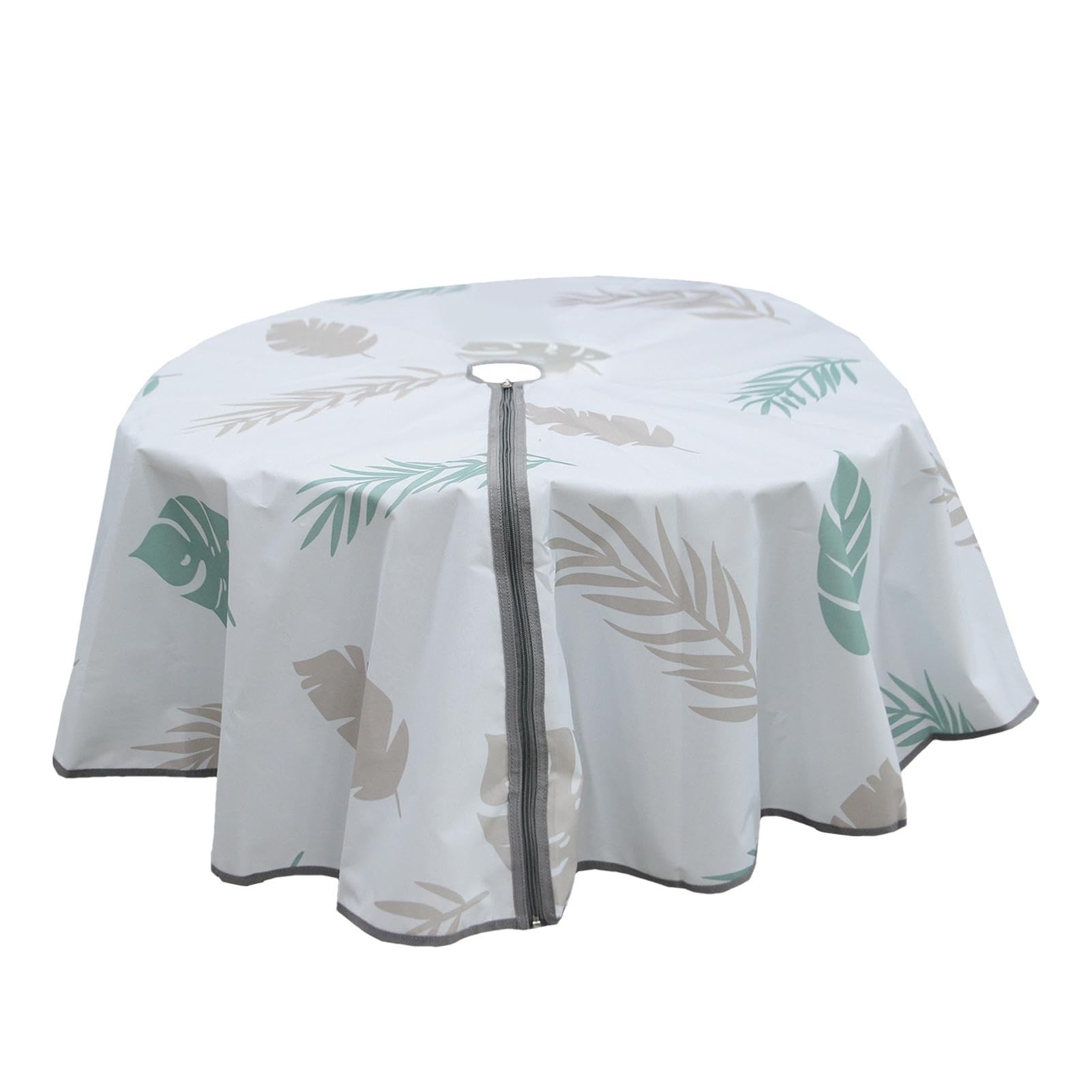 Nappe De Patio Ronde 60 Pouces Avec Trou Parapluie - Imperméable Et Lavable