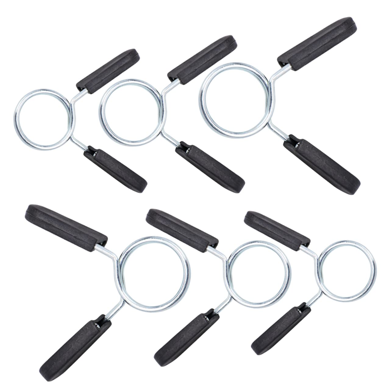 ibasenice 6 Pack Spring Clip Collars Barbell Spring Clamp Easy to Use for Weightlifting Cross Fit