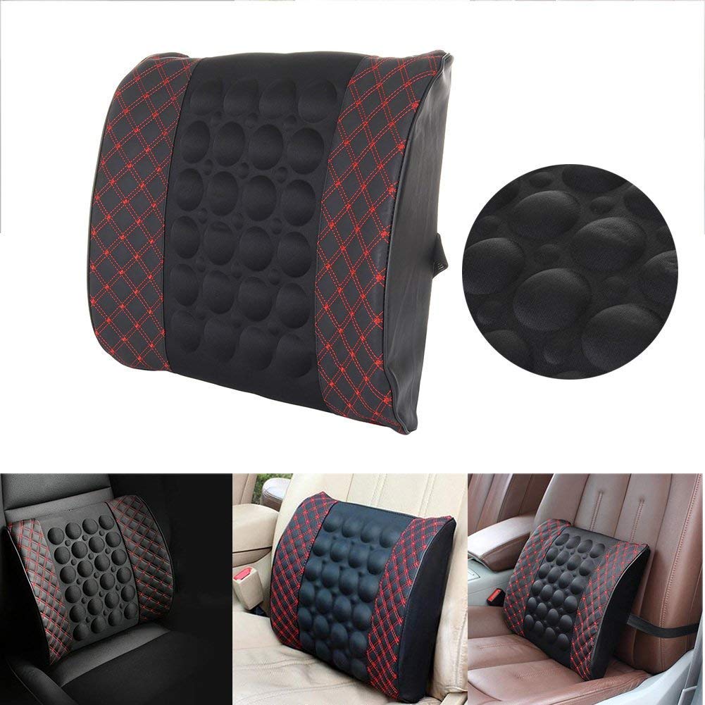 Auto Elektro-Massage-Welle Pillow-12V Elektroauto Untere Rückenunterstützung Kissen, Schützen und Soothe Your Back,Blackredline