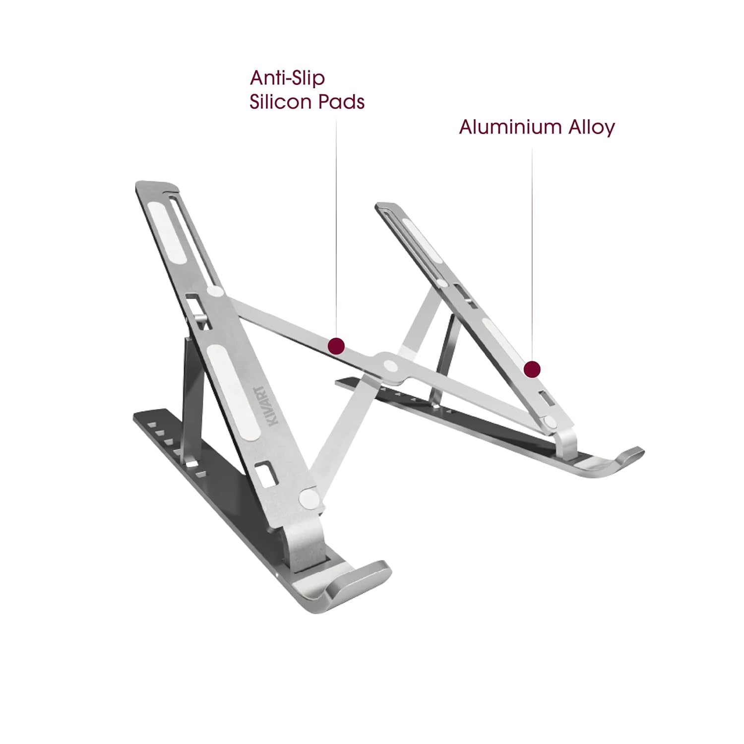 Elevate Adjustable Aluminum Laptop Stand | 7 Height & Angle Levels | Ultra-Light 240g | Anti-Slip Grips | Ventilated Design | Supports 10”-15.6” Laptops up to 5kg | 6 Months Warranty 14 61AiC6RzGaL. SL1500