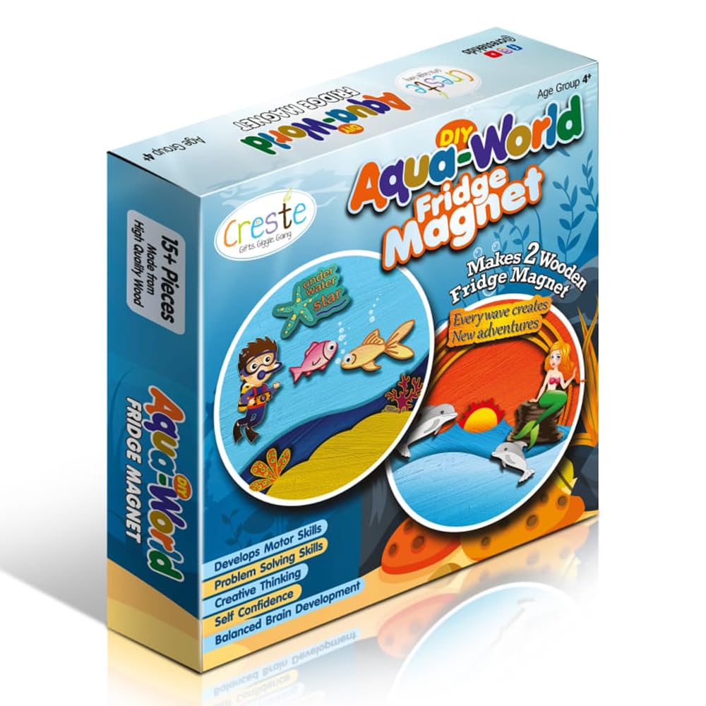 Creste Aqua Fridge Magnet Making Kit | Art and Craft Kit for Kids, Fun Activity Toys for Kids, DIY Mosaic Art Kit | Creative Toys for Kids Ages 4+ Aqua Theme (Set of 2 Magnets in 1 Pack) (B0CCDQG6XK) Amazon Price History, Amazon Price Tracker