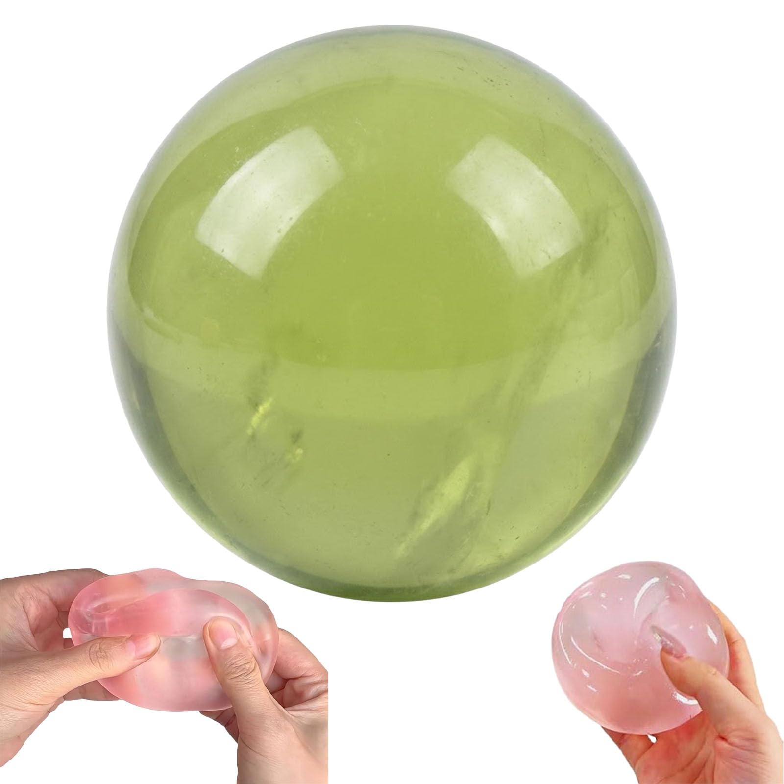 2026 New Handmade Coconut Oil Stress Ball - Crunchy Squishy, Coconut Oil Squishy, Portable Odorless, Easy to Clean for Study, Work (Green)