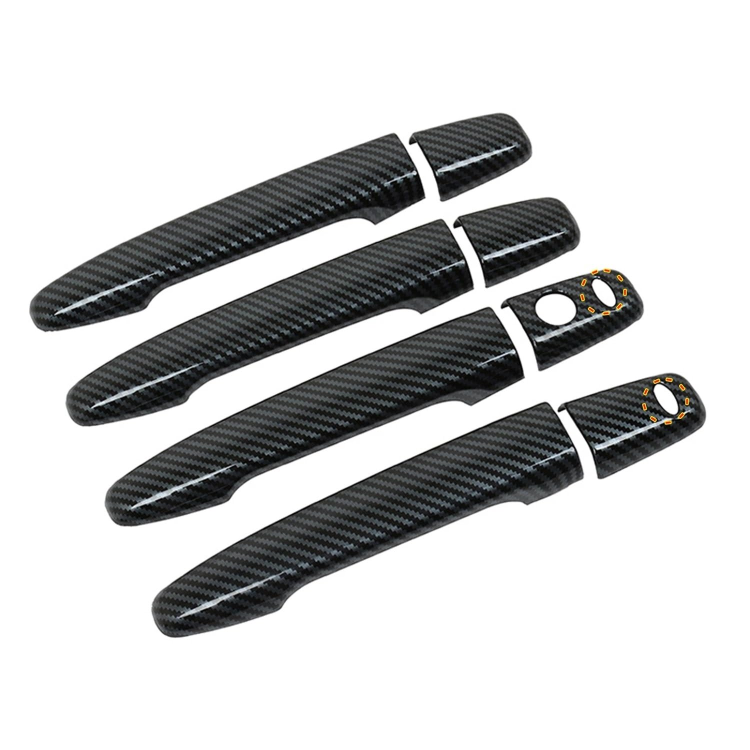 Poignées de porte en fibre de carbone pour Lancer 2008-2017 style élégant ABS