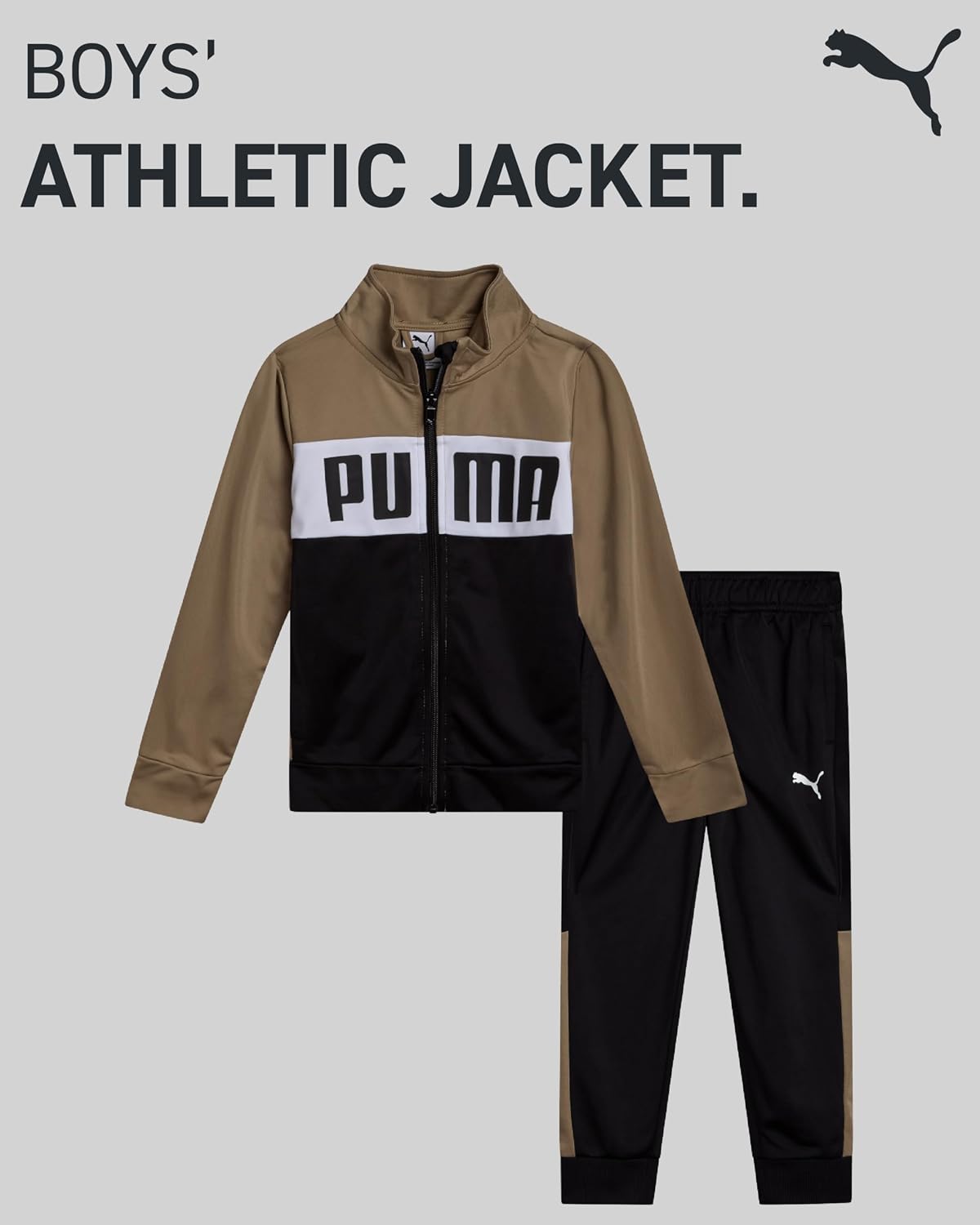 PUMA Toddler Boys 2 Piece Tricot Zip Jacket & Sweatpants Set image 2