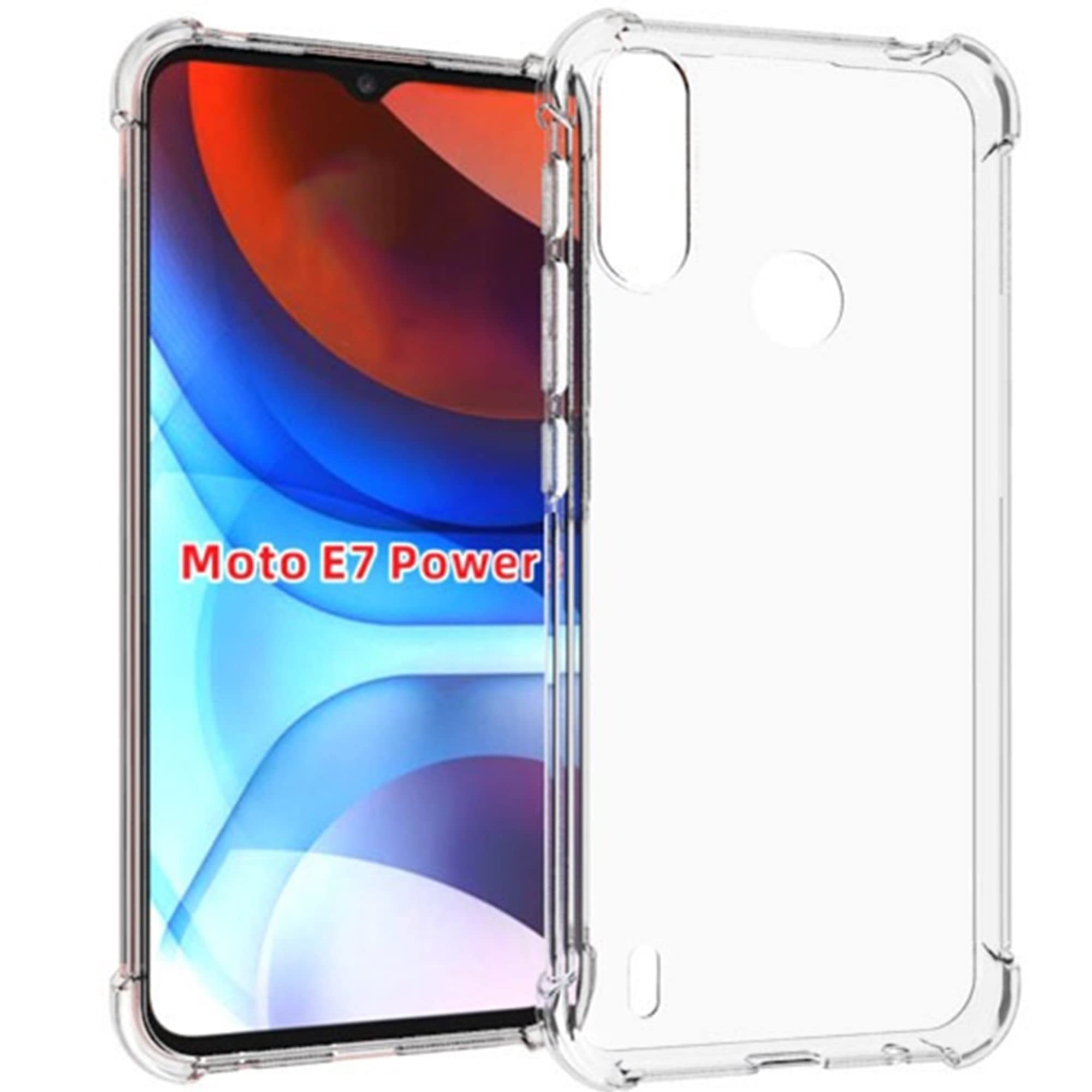 HUANGTAOLI Custodia per Motorola Moto E7 Plus, Rinforzare la con Angoli Protettiva Silicone Trasparente Bumper Cover per Motorola Moto E7 Plus
