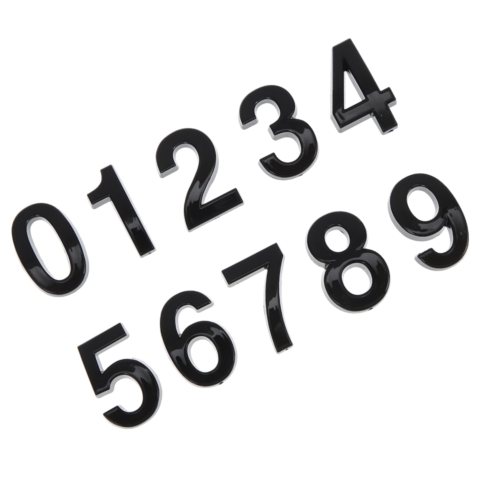 Generic 10pcs Digital House Number Adhesive Stickers Timeclock Digital Clocks Stickers for Trucks Apartment Number Sign Clock Numbers Multi-function Mailbox Numbers Clock Supply 3d Black