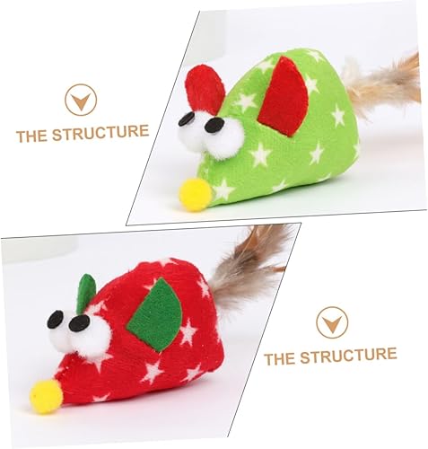 Miniatura 5 de Angoily 3pcs Plume Mouse Cat Interactive Chew Playthings for Kittens Pet Teasing Fun Stimulating Activity
