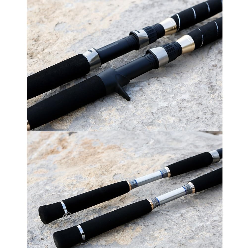 Caña Saltwater Slow Jigging Caña Super Hard Solid Fiberglass Caña de Pescar para Spinning(Spinning,2.1m)