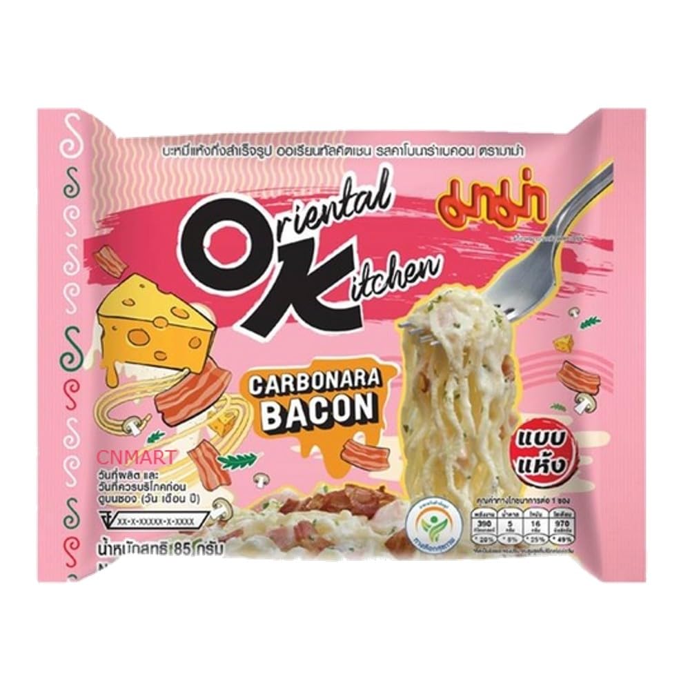CNMART Mama Carbonara Bacon Flavour Oriental Style Instant Noodle 85g (Pack of 24)