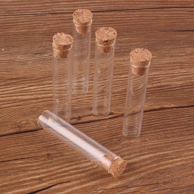 Laborreagenzgläser, Packung mit 100 Glasreagenzgläsern, Fläschchen, 12 x 60 mm, 4 ml, Korken