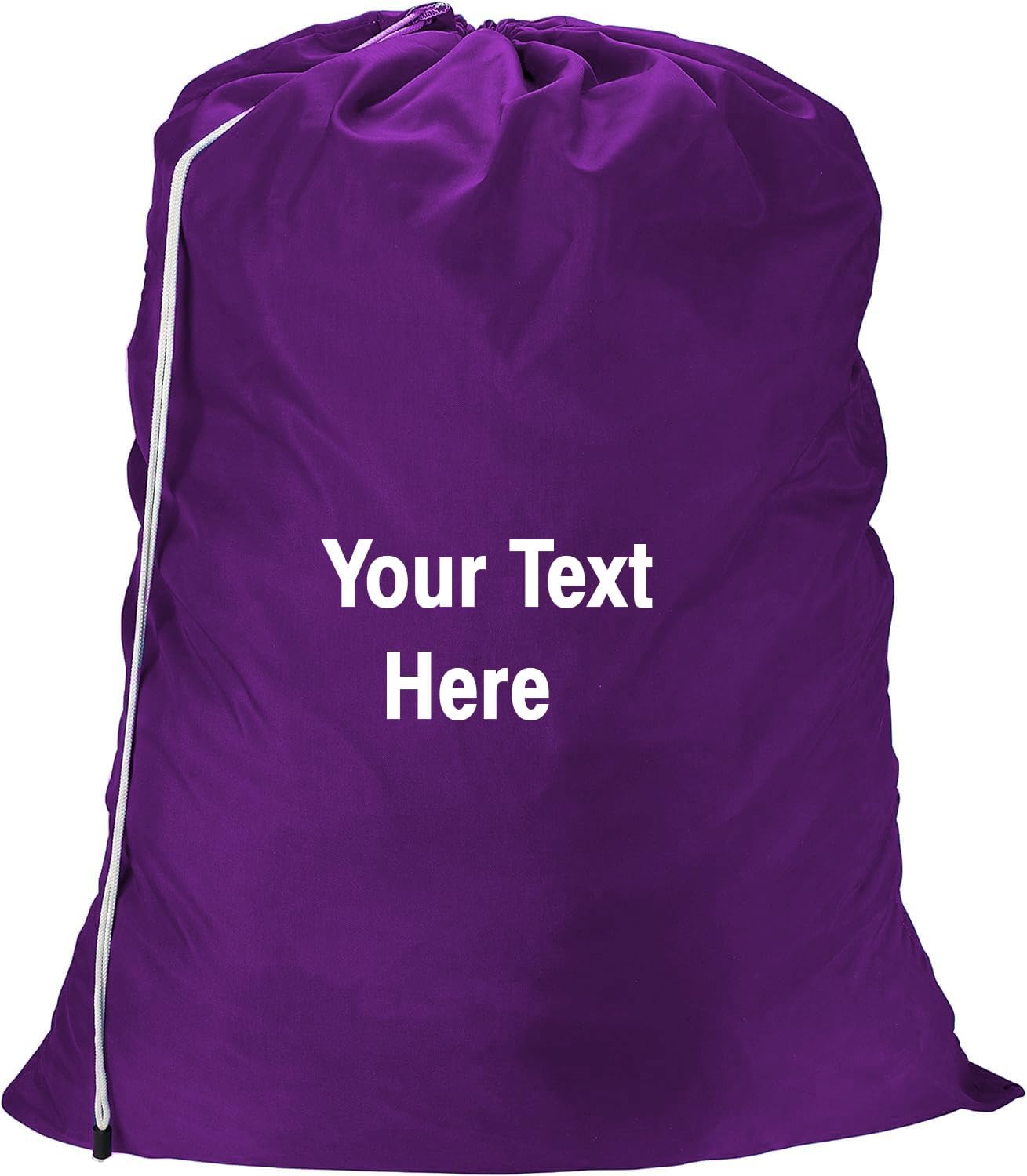 Personalized Nylon Laundry Bag - Locking Drawstring Closure and Machine Washable Denim