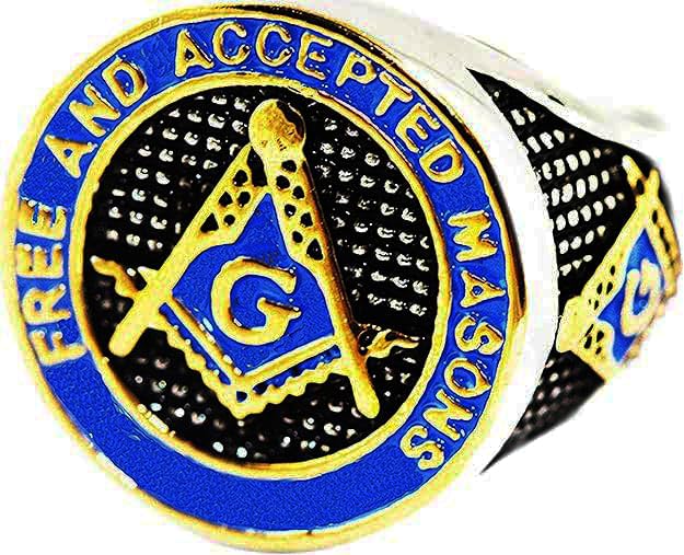 Master Mason Gold Ring Mens Free and Accepted Masons Blue Gold Plated Masonic Freemason Stainless Steel Band sz 7.5-15 The best gifts
