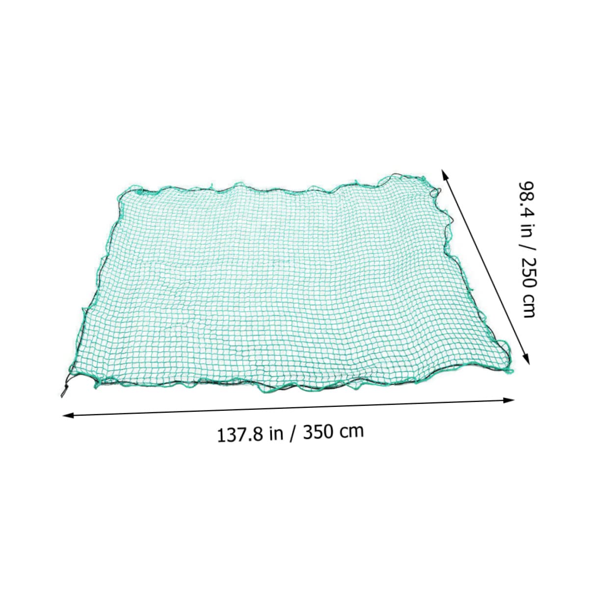 Rete di Carico per Pick-up in Nylon Verde con 15 Ganci e Corda Elastica, Rete per Rimorchio Resistente per Camping e Traslochi, Protezione Anti-Caduta per Bagagli