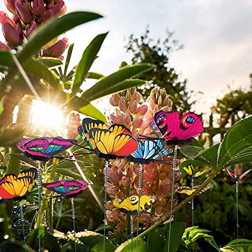 50PCS Colorful Garden Butterflies, Outdoor Waterproof Butterfly Ornaments on Sticks Garden Wall Art Decorative for Plant Decoration, Outdoor Yard, Garden Decor