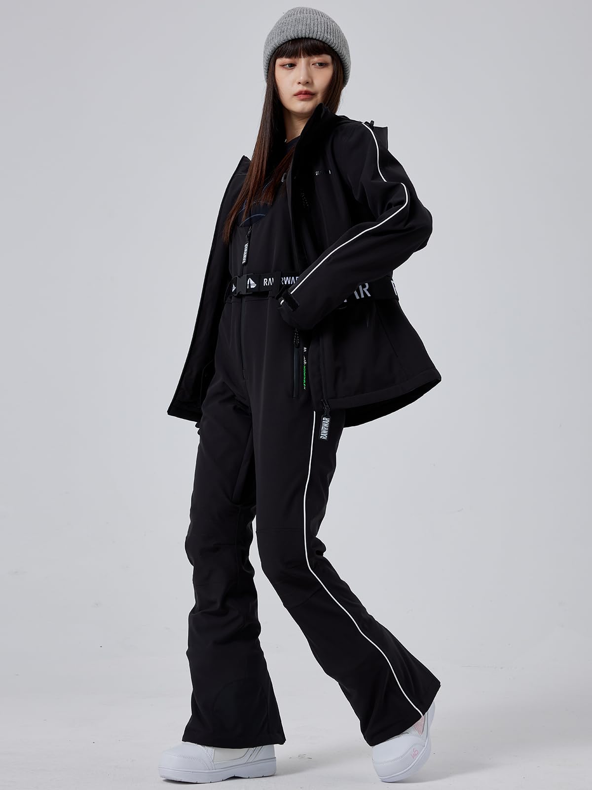 GS SNOWING Womens Snowsuit Waterproof Windproof Snowboard Hooded Ski Suit Snow Jackets and Pants Insulated Winter Suits Black S