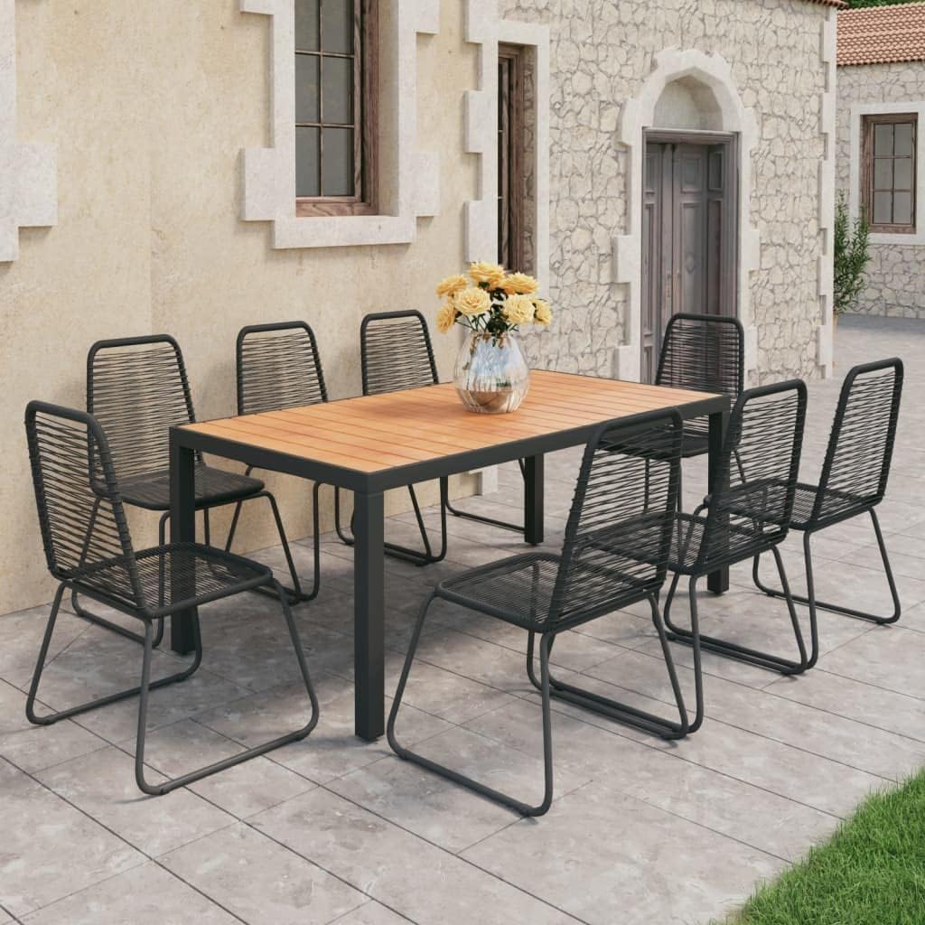 Piece Patio Dining Set PVC Rattan Black and Jamaica Ubuy