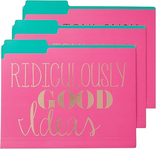 Miniatura 2 de Roobee Gold Brilliant Thoughts, ridículamente buenas ideas, archiva y olvídate de carpetas decorativas (juego de 9)