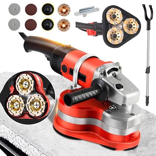 Electric Drywall Sander with Adjustable Handle and 12 Sanding Discs for Ceiling, Edging, and Concrete Smoothing