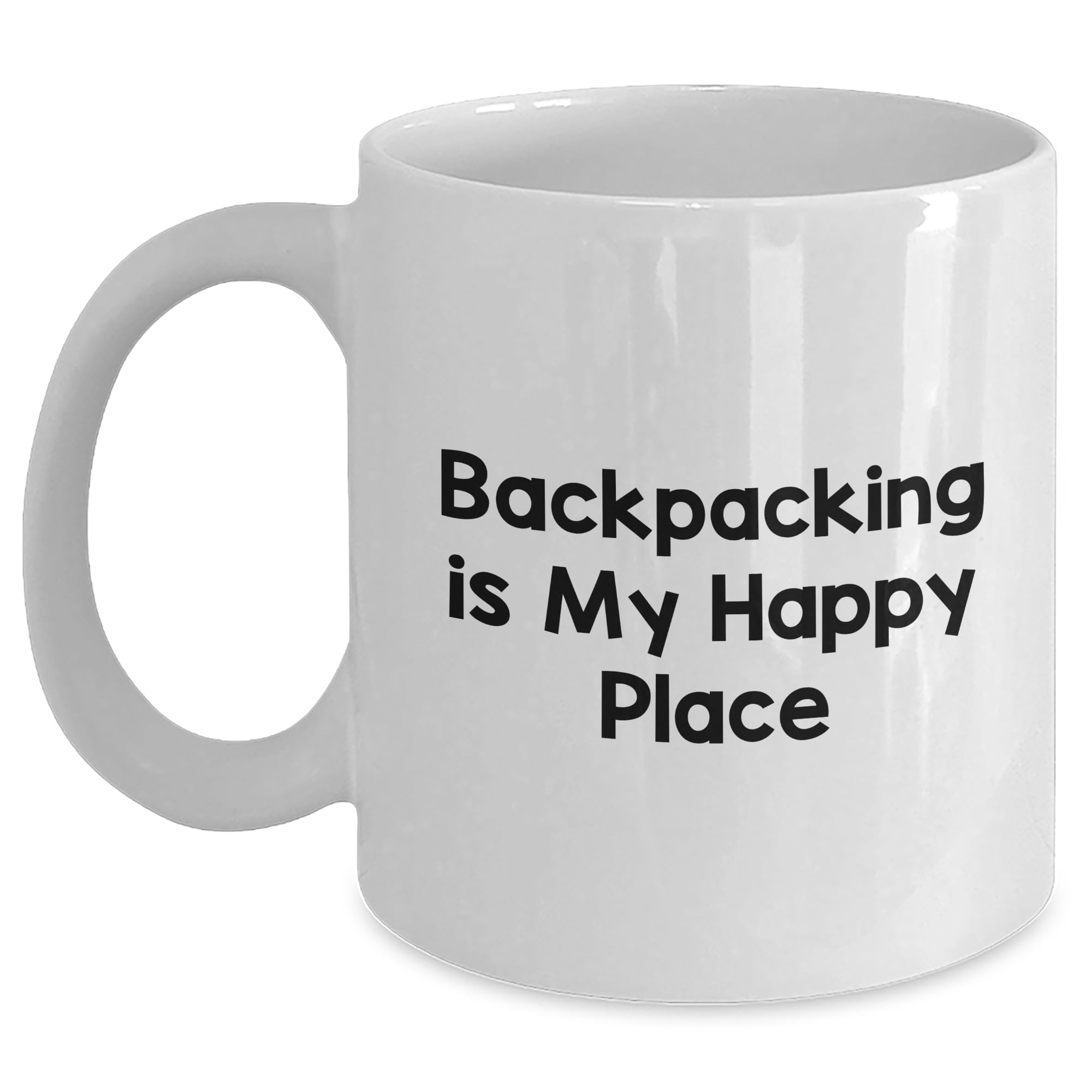 Backpacking Is My Happy Place - Backpacking Gifts for Graduation - White Coffee Mug