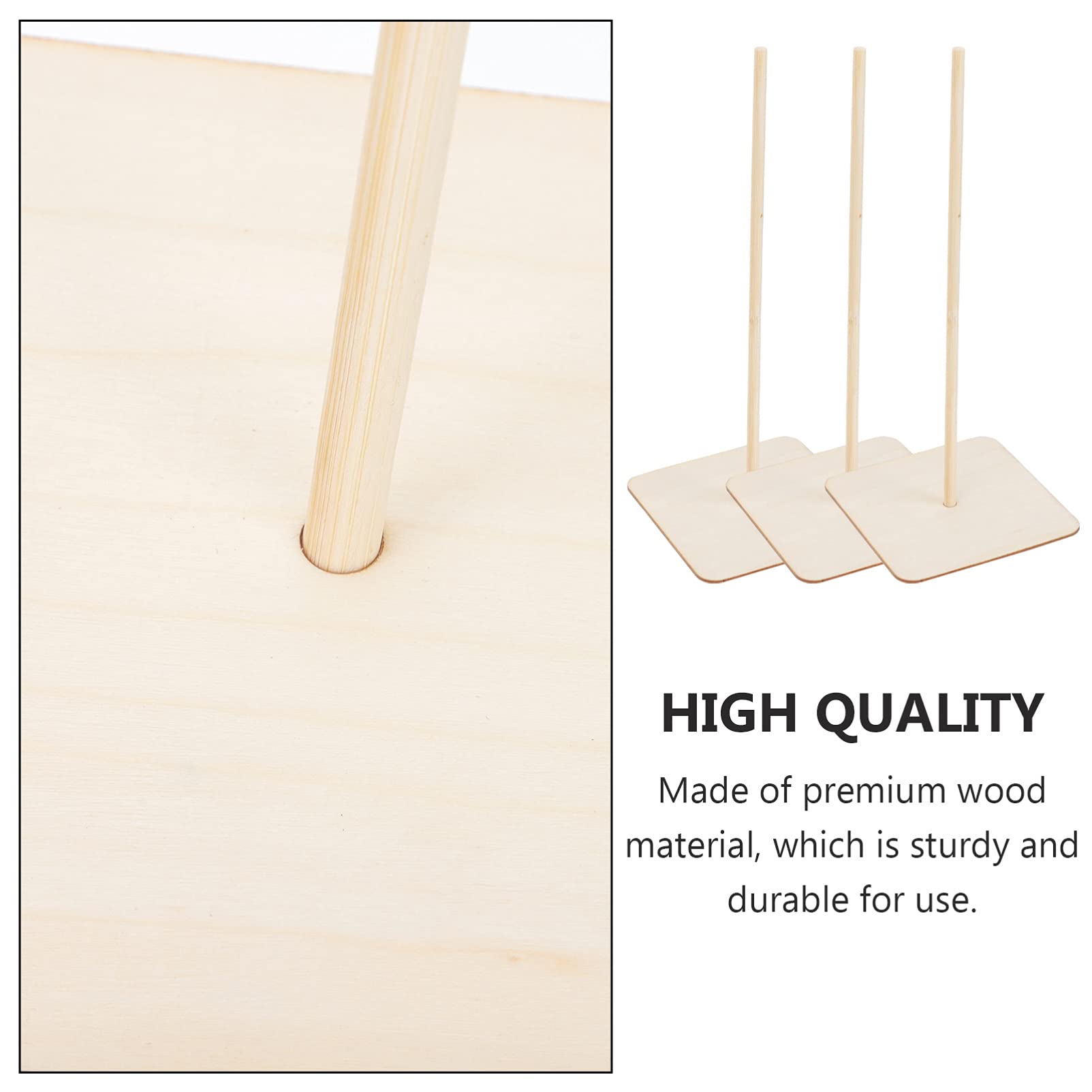 Happyyami 3pcs Wood Donut Stand Doughnut Holder Bar Dessert Display Holder Rack for Dessert Party Birthday Shower (3pcs aquare)