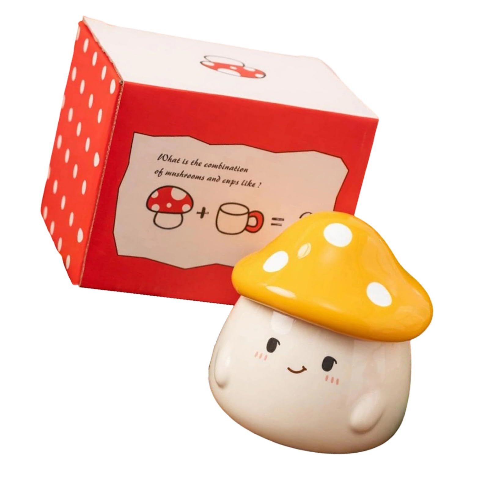 our fave Portable Ceramic Coffee Mug with Mushroom Lid Travel Cup for Women Insulated Cup
