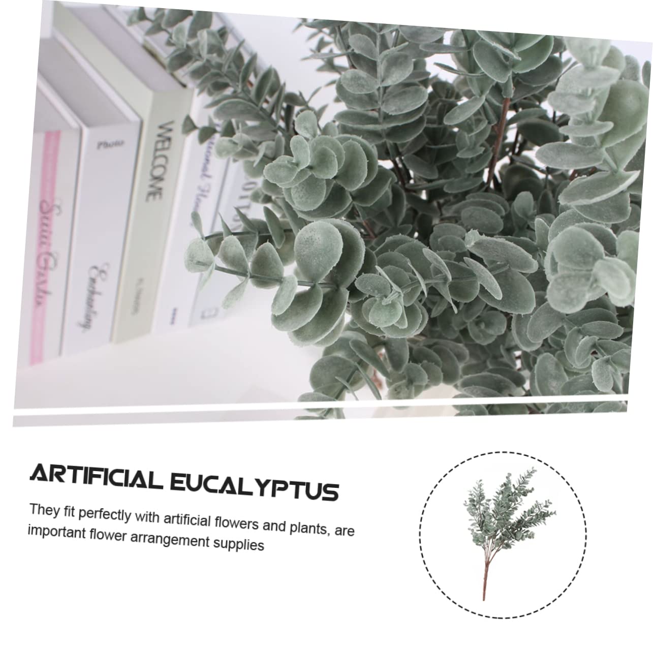 Alipis 9 Pz Foglie di eucalipto simulate falso eucalipto plettri di foglie artificiali piante artificiali fake plants plettri artificiali di foglie di finto plastica