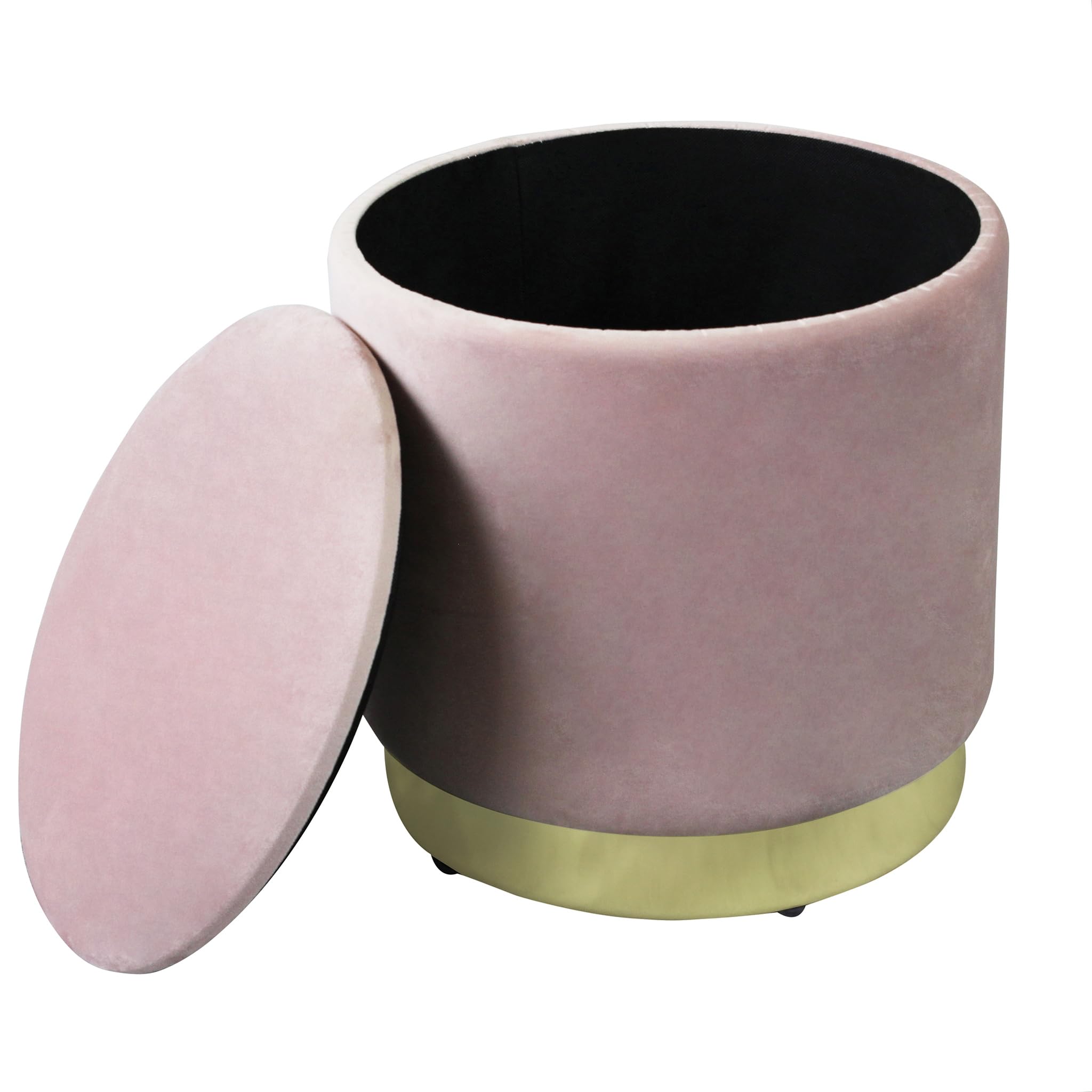 Pouf contenitore rotondo in velluto - OCTAVIA Rosa