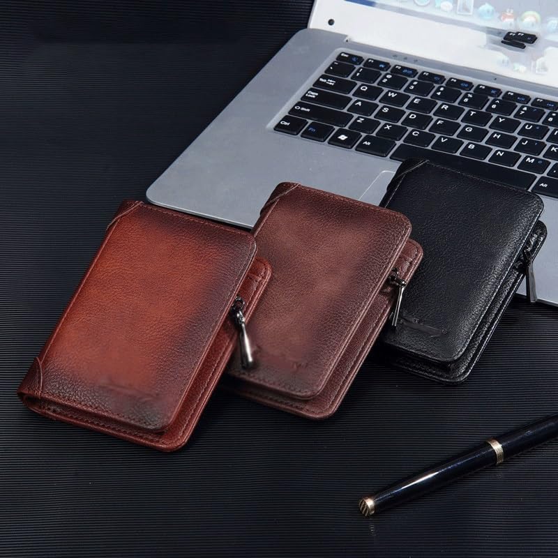 VIDI Men's Wallet Multi-card Slot Zipper Coin Purse Pu Short