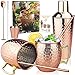 Cocktail Shaker Bicchieri Tazze Moscow Mule Set di 8 Pezzi, 550ml Tazza Moscow Mule/750ml Shaker Placcato di Rame, Cocktail Kit da Barman Adatto per Cocktail, Bevande Fredde, Vodka, Regalo
