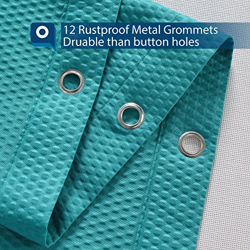 Barossa Design Soft Microfiber Fabric Shower Liner or Curtain, Hotel Quality, Machine Washable, Water Repellent, Turquoise, 70 x 72 inches - Thumbnail 5