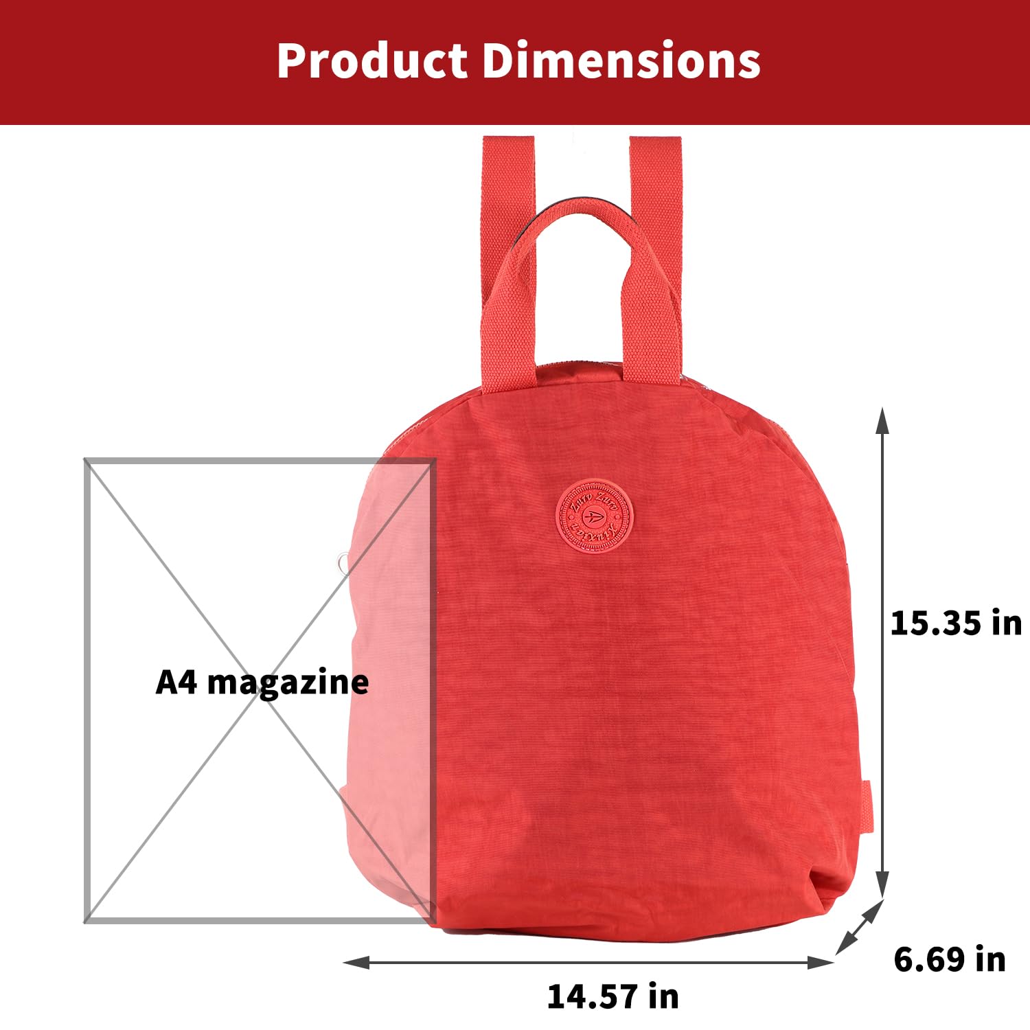 ZURV Backpack for Women Large Capacity Circle Lightweight Oxford Cloth Tote Round Shoulder Bag for Travel Outdoor