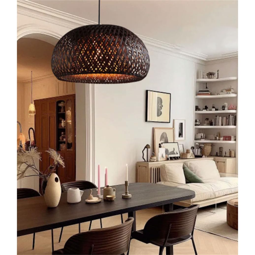 Lampadario Da Soffitto A Due Livelli In Rattan, Stile Middle Century