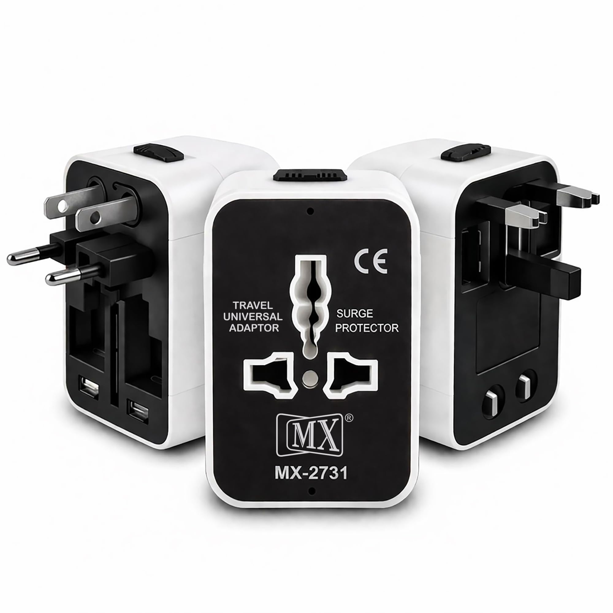 MX Universal Travel Adapter | All-in-One Worldwide Plug Adapter for 150+ Countries | Compact Travel Socket with LED Indicator | Compatible with UK, Europe, USA, China, Japan & Thailand