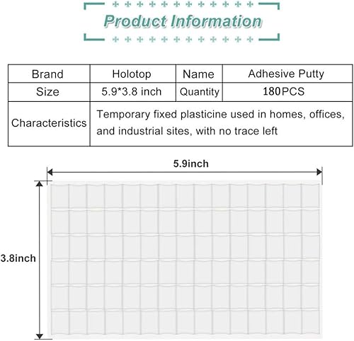 Miniatura 6 de 240 Pieces Removable Adhesive Poster Putty Reusable Multipurpose Mounting Tacky Putty for Hanging Pictures Poster Art Photography (White)