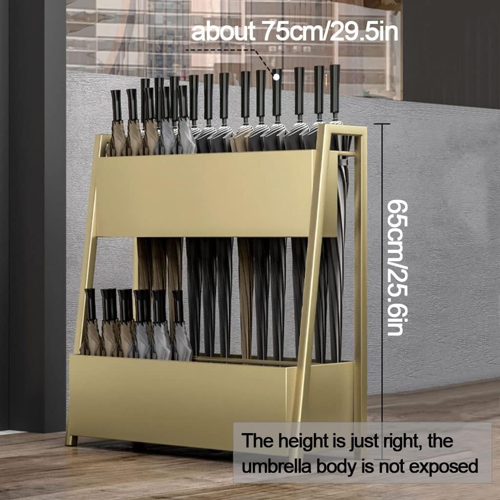 Umbrella Stand, Umbrella Stand Holder for Office Entryway, Integrated Metal Umbrella Stand, Umbrella Rack Free Standing Organizer with Drain Hole,with Wheels (Black with