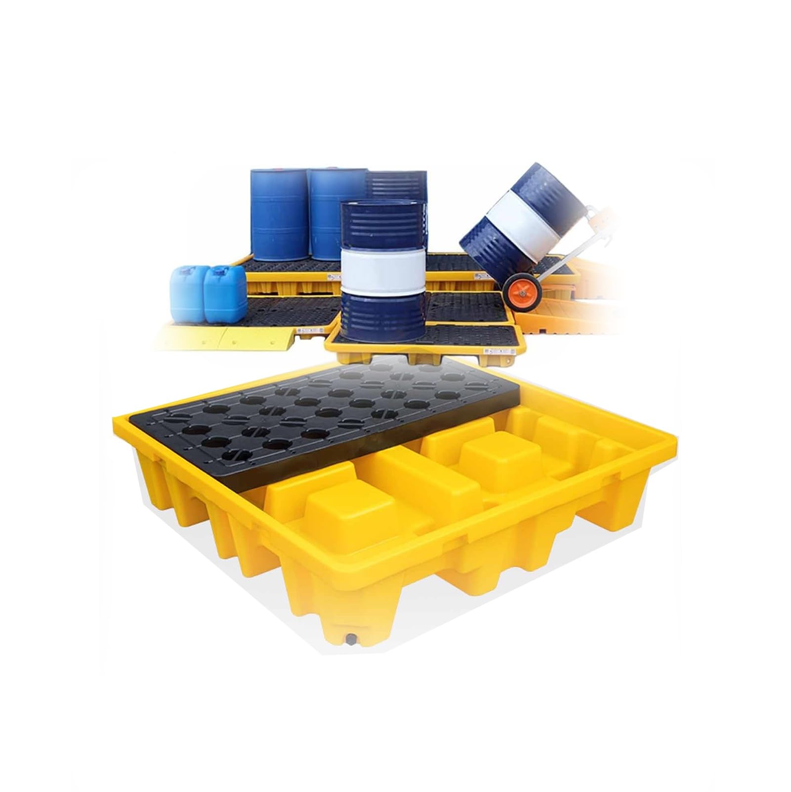 JKJZSALJ Durable Modular Spill Containment Platform With Forklift Pockets - Heavy-Duty Oil Tank Spill Tray For Industrial Labs & Workshops,72x72x16cm