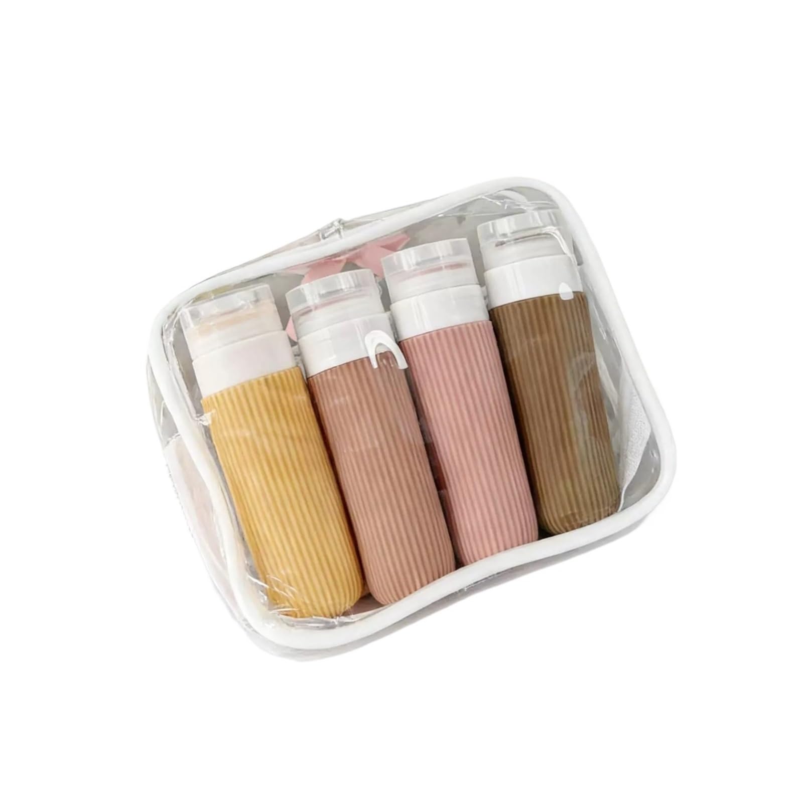 SKPVPOKOYL Silicone Storage Bottle Travel Set Shampoo Cosmetic Lotion Dispenser(Apricot90ml)
