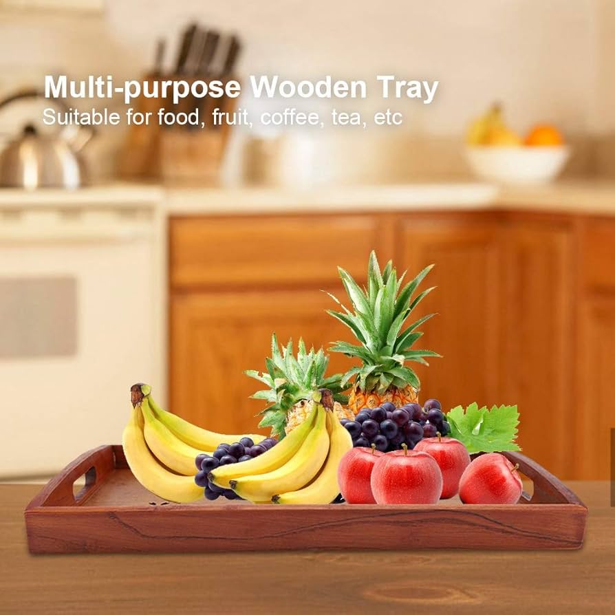 Amazon｜Asixx 木製トレイ お盆 取っ手付 長方形 角型 定食用