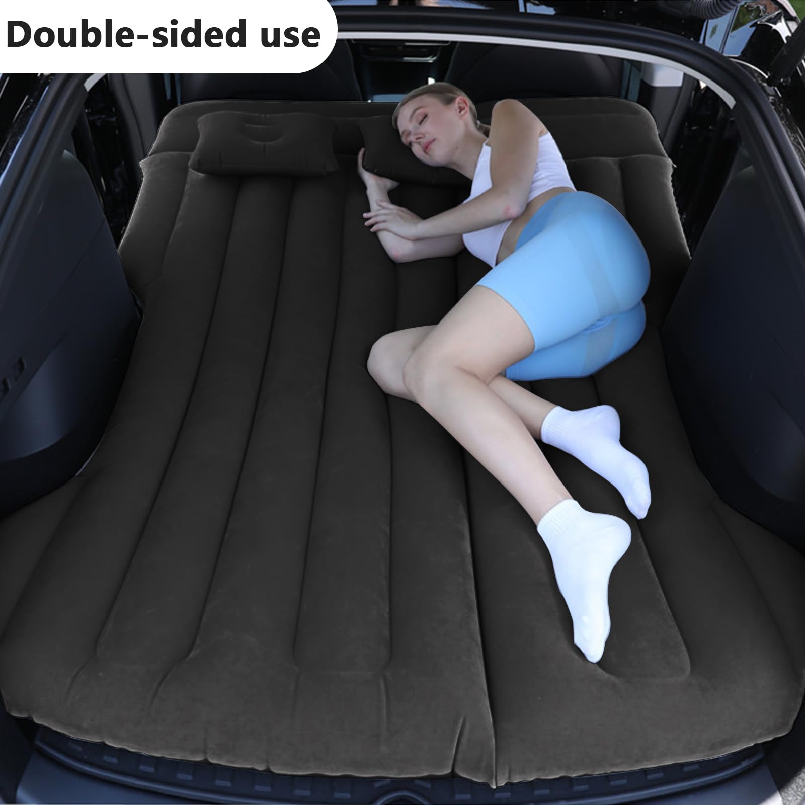 Vinteky Matelas Gonflable,Matelas Pneumatique pour Voiture lit de Camping Matelas Portable épais pour La Maison,Camping Voyager pour Tesla Model Y (Noir)