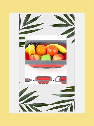 Miniatura 4 de Colador LP Colador plegable sobre el fregadero Coladores de verduras y frutas, coladores de 9 cuartos con asas extensibles, (verde)
