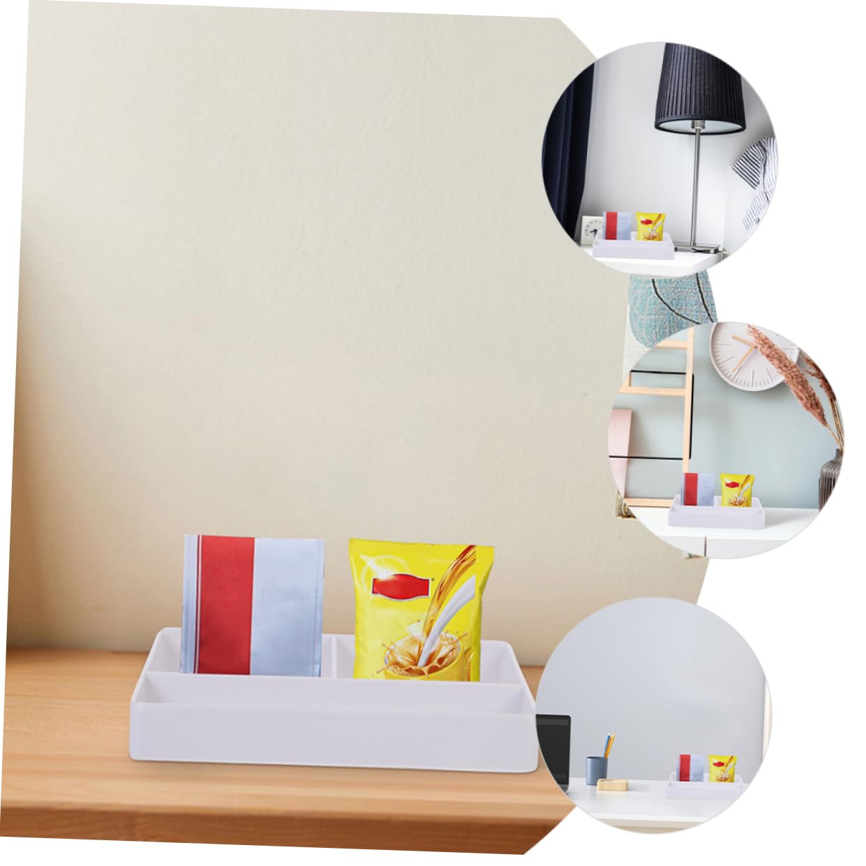 Cabilock Sturdy Tea Organizer Sugar Packet Holder 2-piece Tea Bag Storage Box for Home Smooth Edges