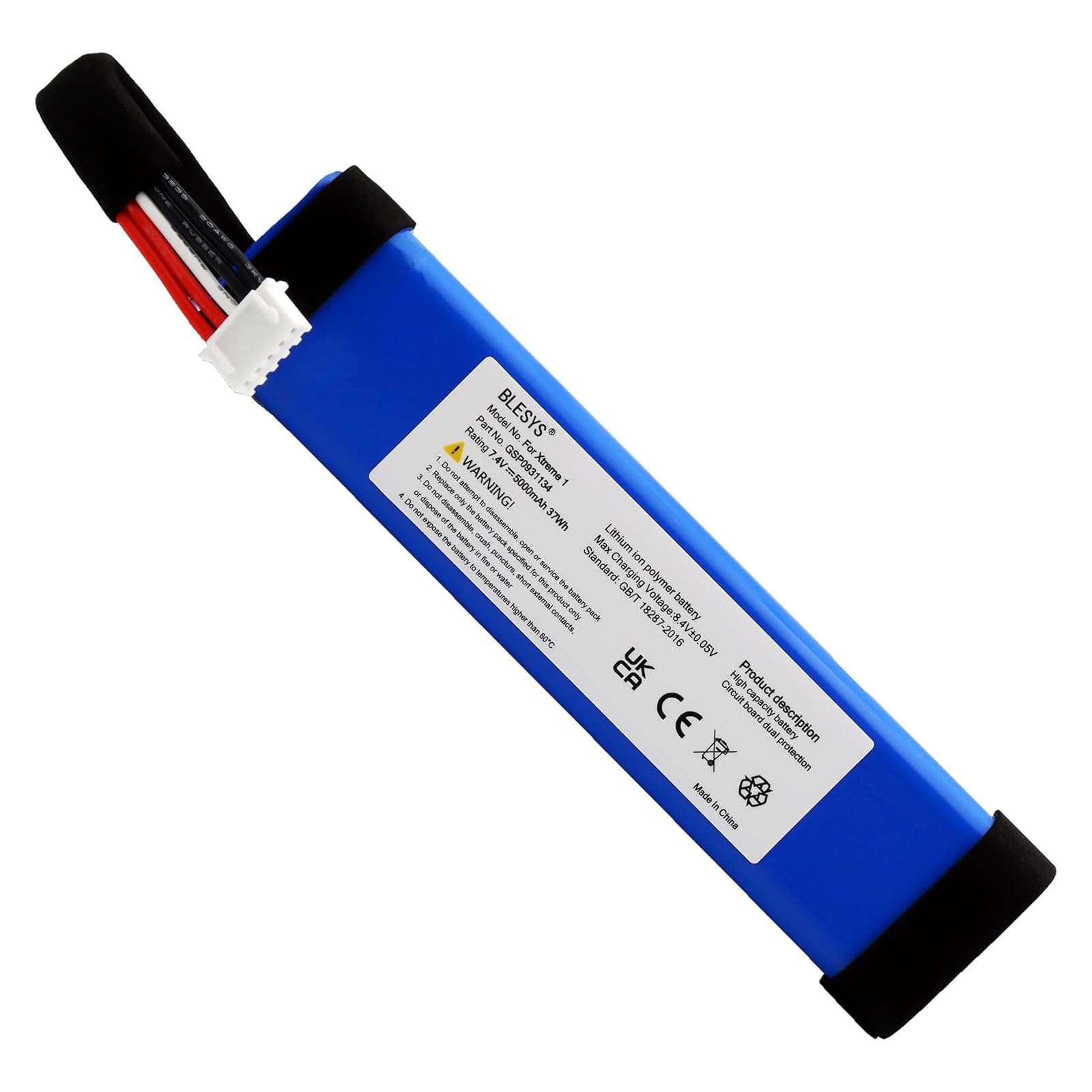 BLESYS Batteria per JBL Xtreme 1 Generation, batteria agli ioni di litio 7,4V 37Wh GSP0931134 per altoparlante JBL Xtreme, Xtreme 1 Altoparlante Bluetooth