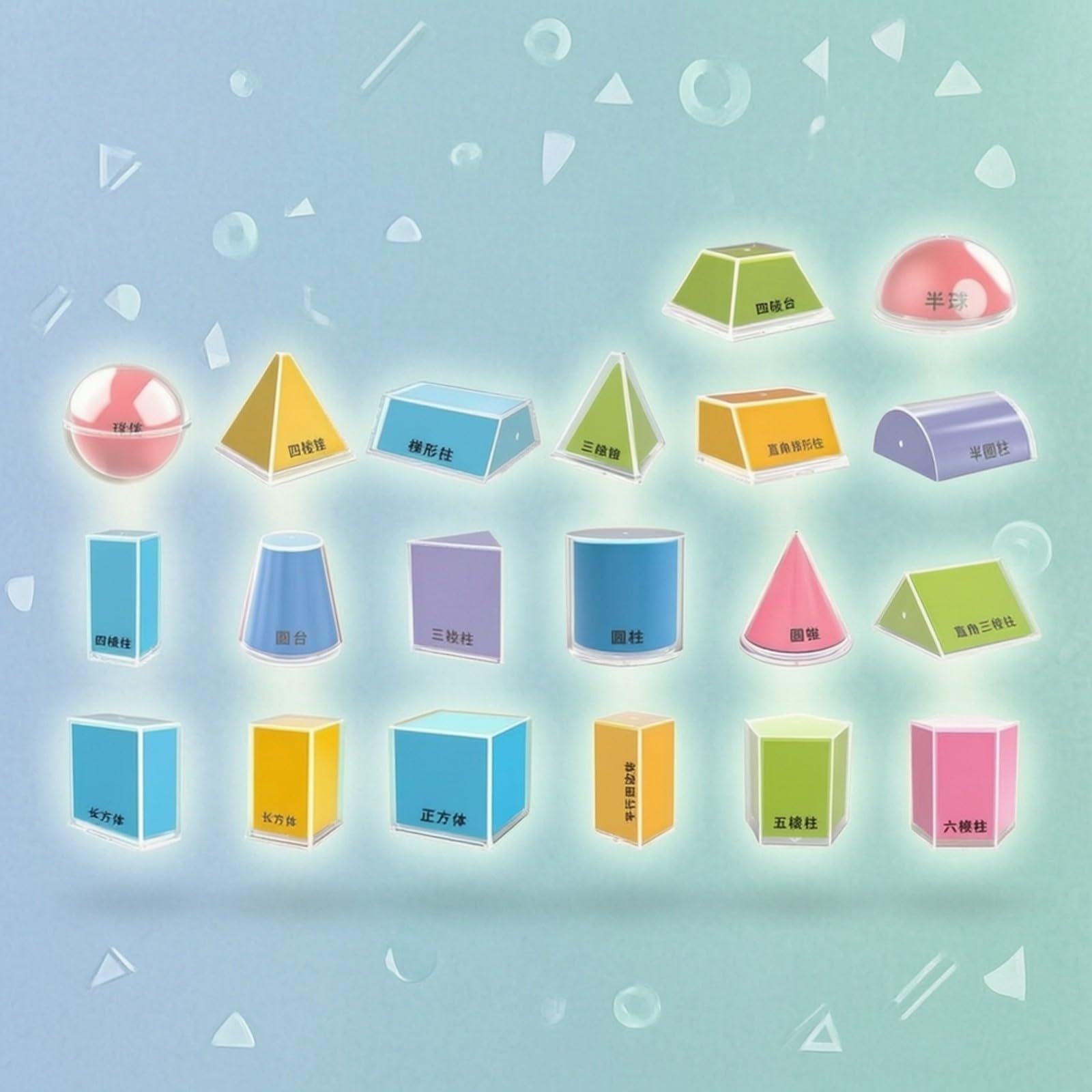 Almencla Kit Modèles Géométrie Éducatif En Plastique t Ensemble Géométriques Réutilisable pr Étu à la
