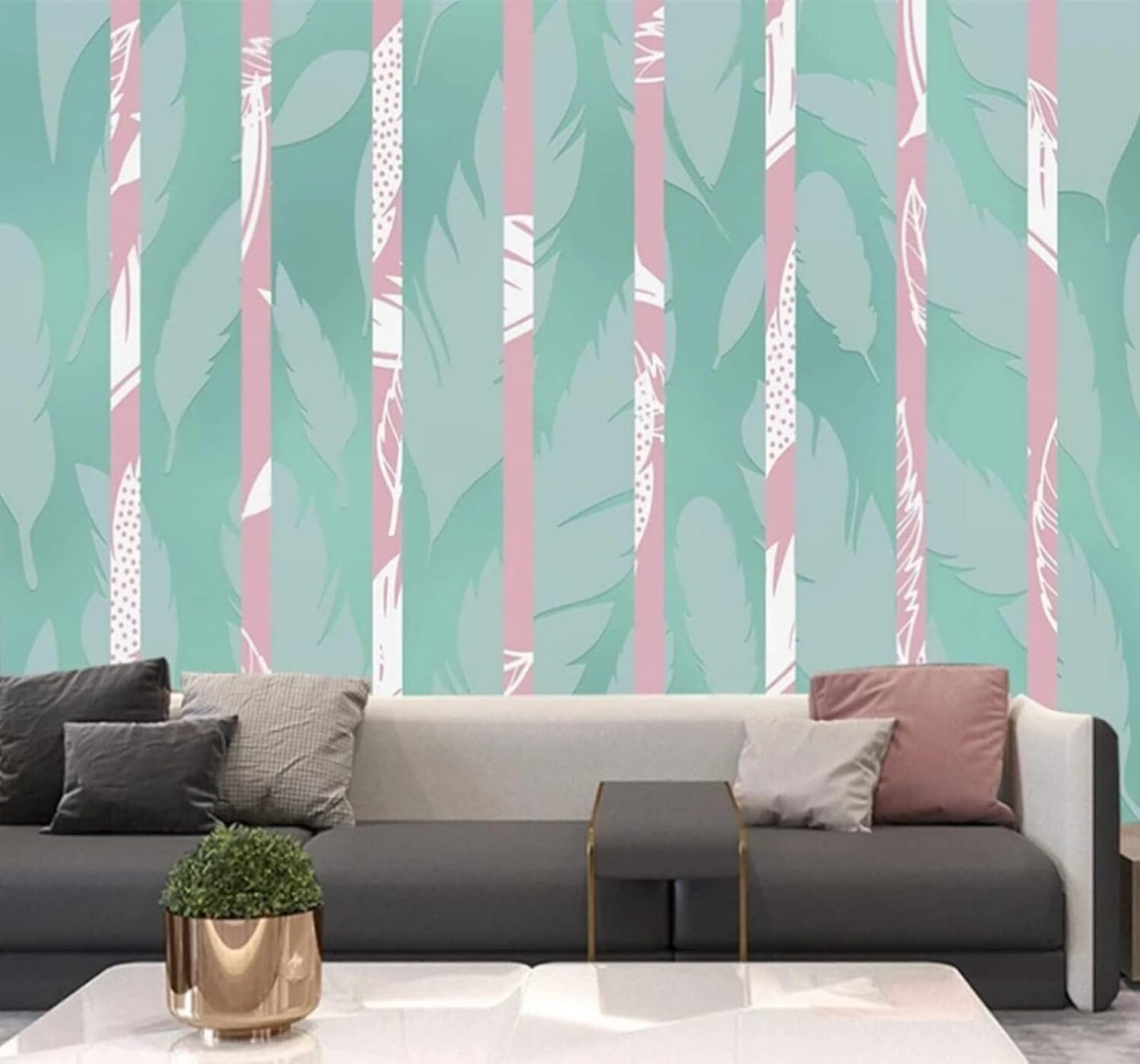 XLMING Creative Fresh Green Leaves Unique 3D Wallpaper Luxury Home Dining Decor Paste Sofa Living Room The Wall for Bedroom Mural-430cm×300cm