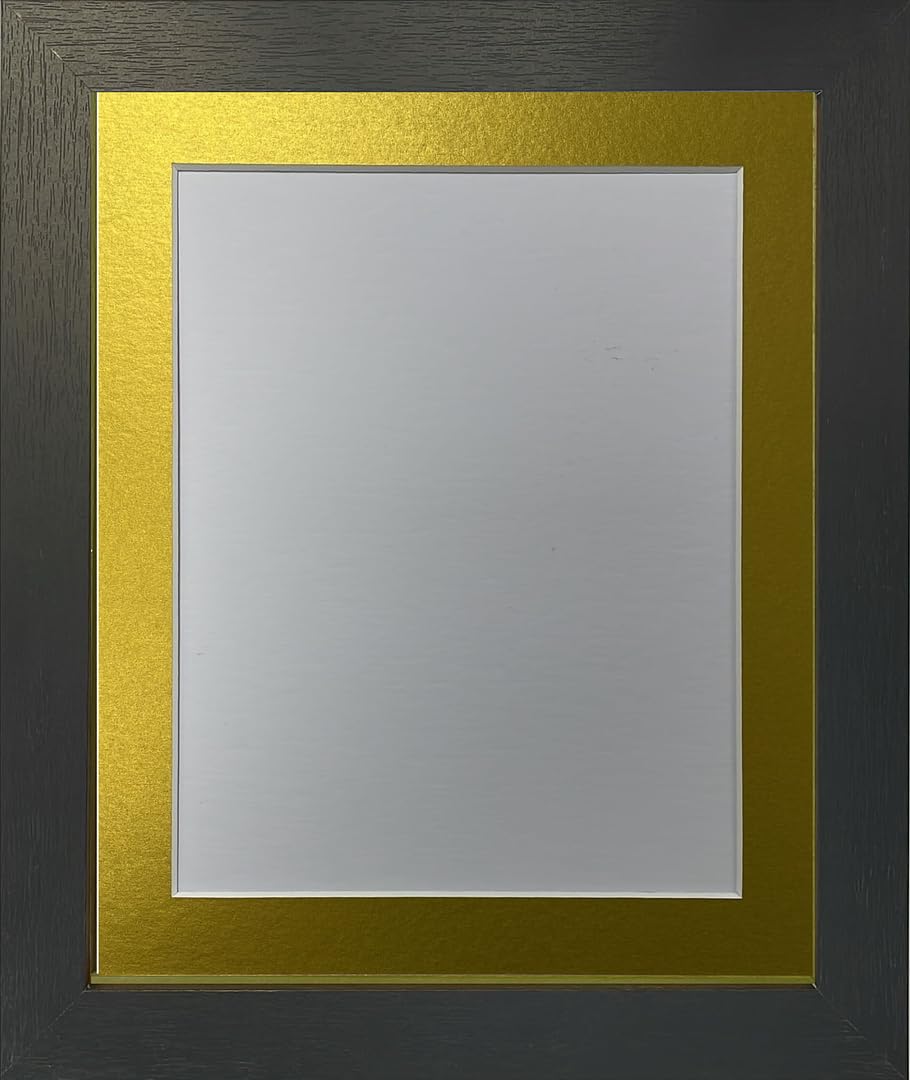 Frames By Post Gold Mount Studio Black Ash Picture Photo Frame With A3 For Image Size A4