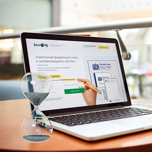 Miniatura 8 de Reloj de arena con temporizador de arena de 30 minutos con arena de color turquesa, reloj de arena grande de 30 minutos, reloj de arena de 30