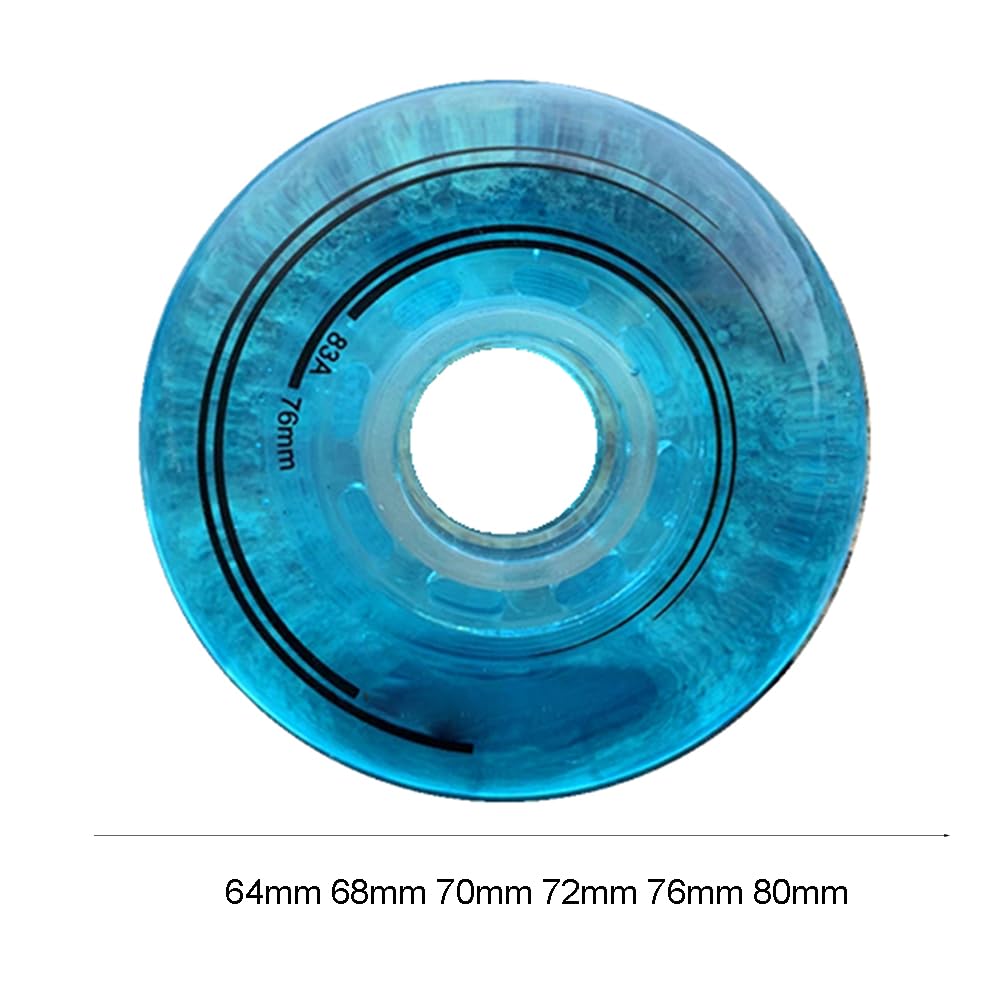 Roues de Roller en Ligne 83A de 64 mm, 68 mm, 70 mm, 72 mm, 76 mm, 80 mm, pour Patins à Roues alignées sur Asphalte ou Roller Hockey en intérieur et en extérieur, Lot de 4