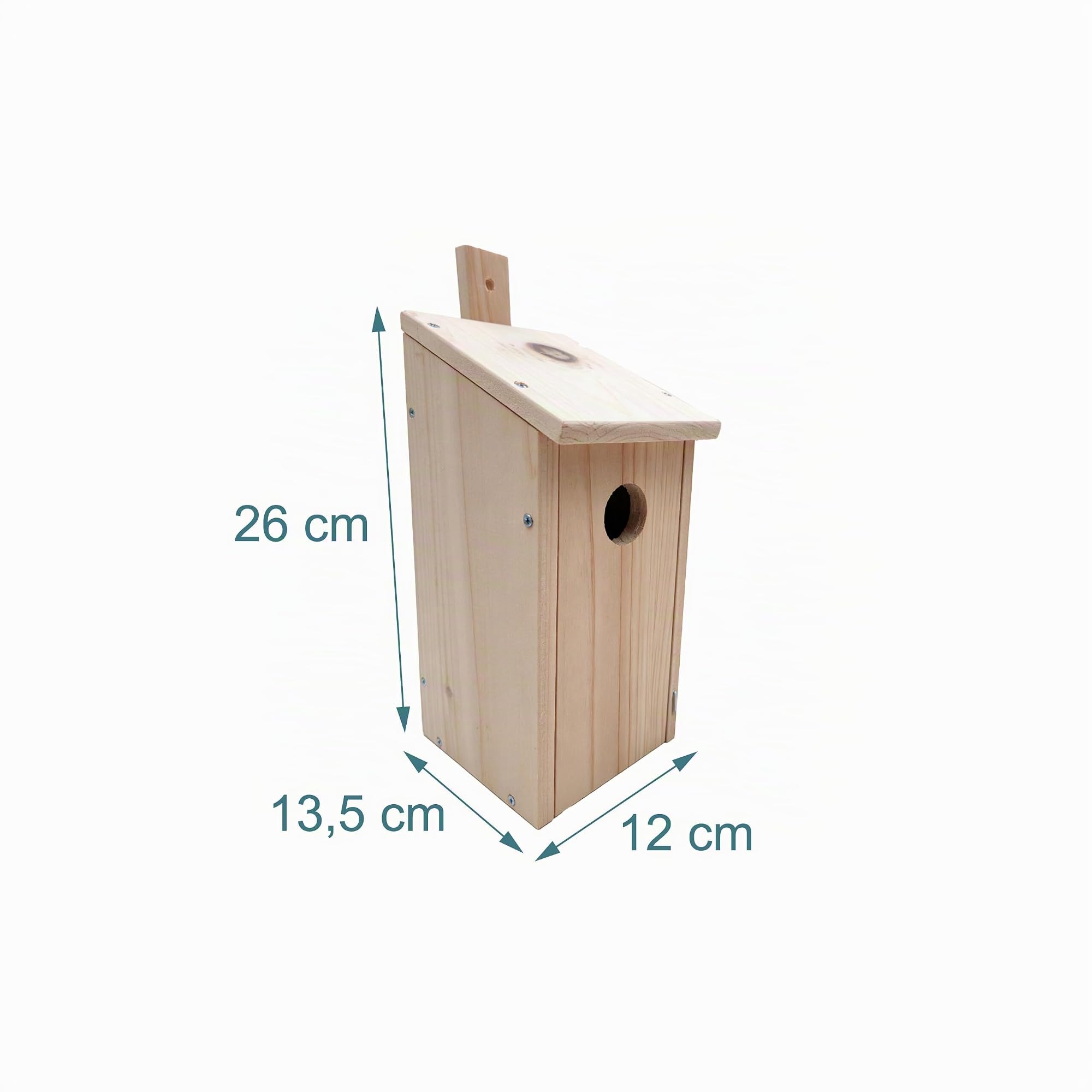 Relaxdays Kit de nichoirs pour Oiseaux, Lot de 2, Trou 32 mm, Bois Naturel, 26 x 12 x 13,5 cm
