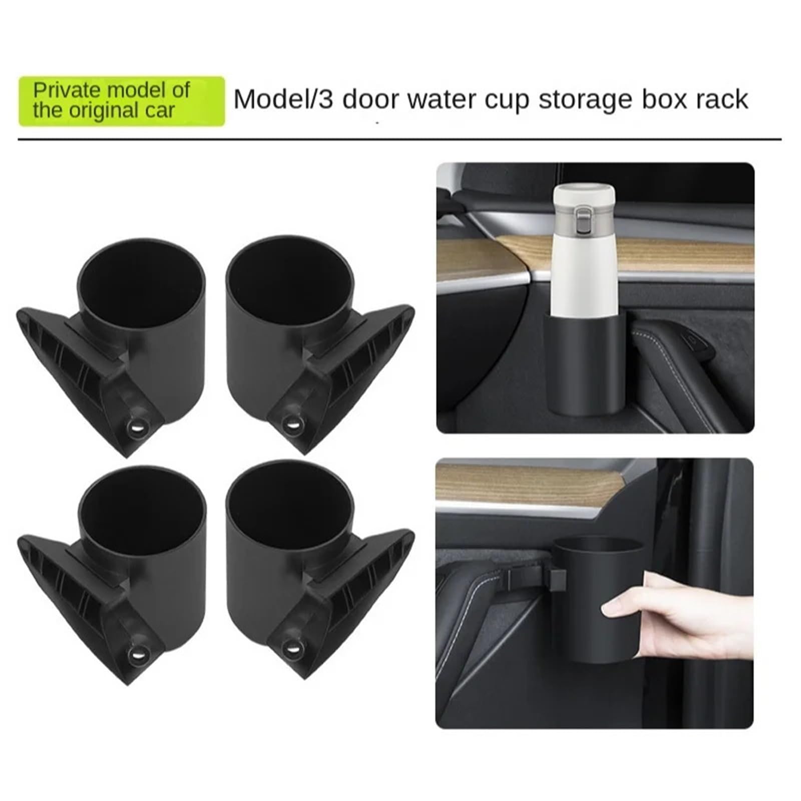Konsola Środkowa Pasuje do wersji modelu 3/Y, nowy, pasuje do uchwytu na kubek z wodą w drzwiach Tesli, uchwytu na kubek w drzwiach(2pcs Model Y 3)